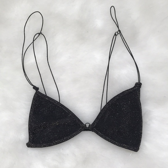 NWOT Free People Intimately Black Gold Bralette - Picture 5 of 7